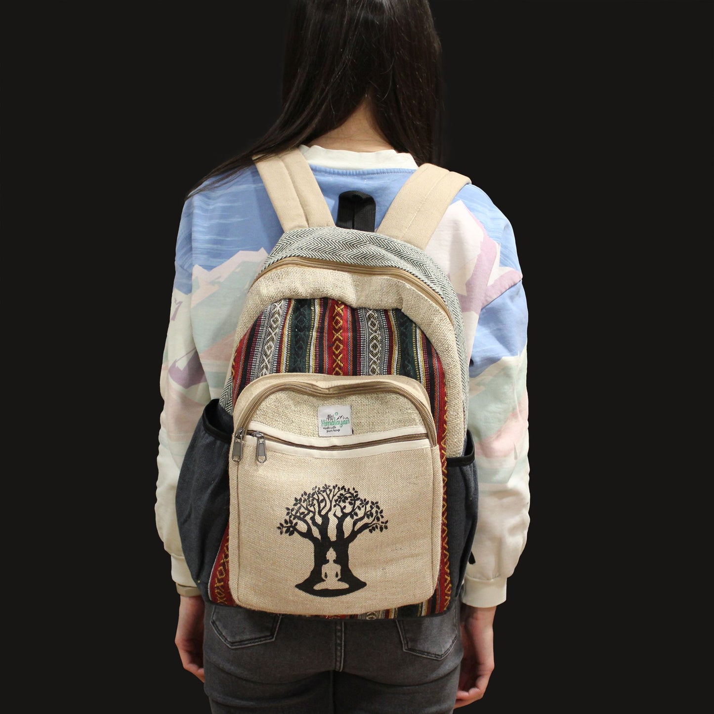 Mochila Grande De Cáñamo - Bohdi Tree Design