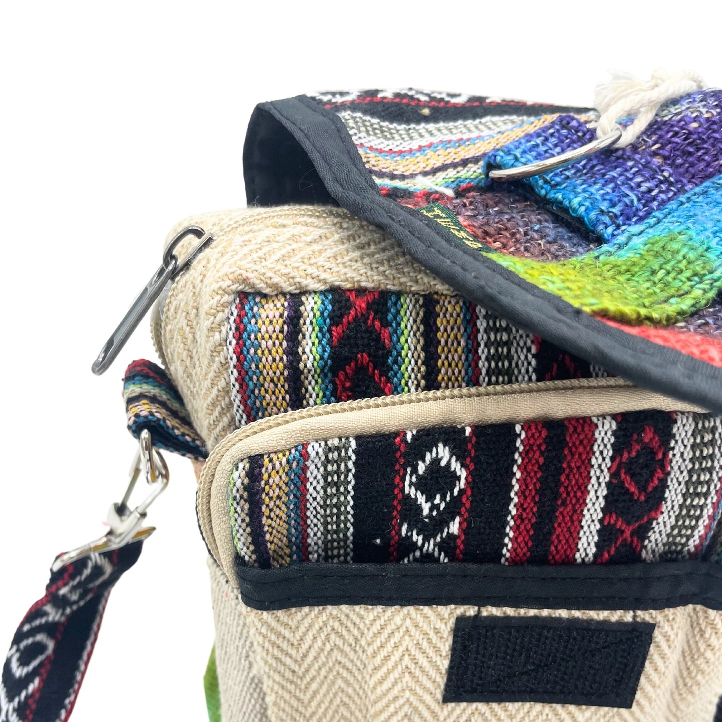 Bolso bandolera de cáñamo teñido