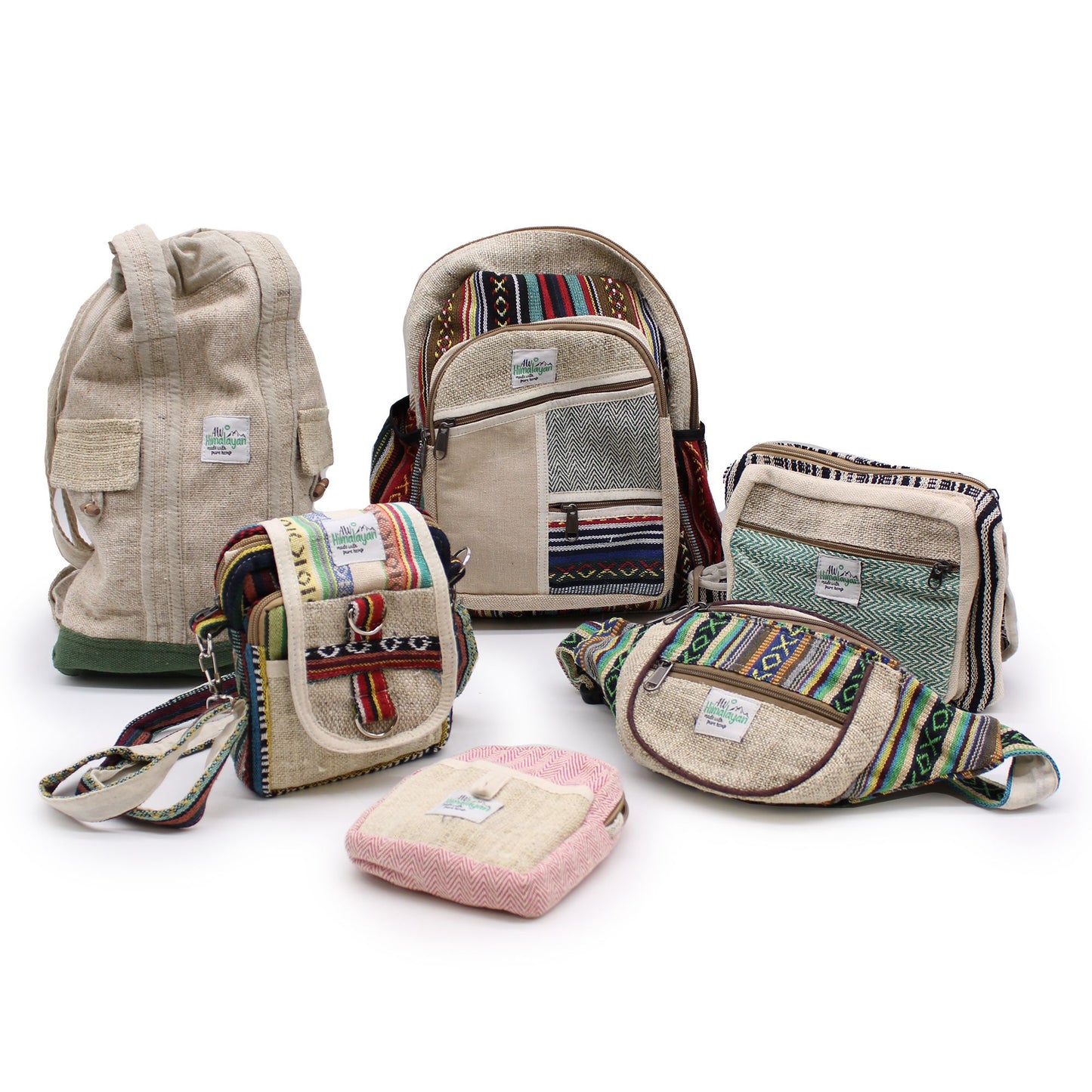 Mochila pequeña de cáñamo - Estilo Zig Zag Zips