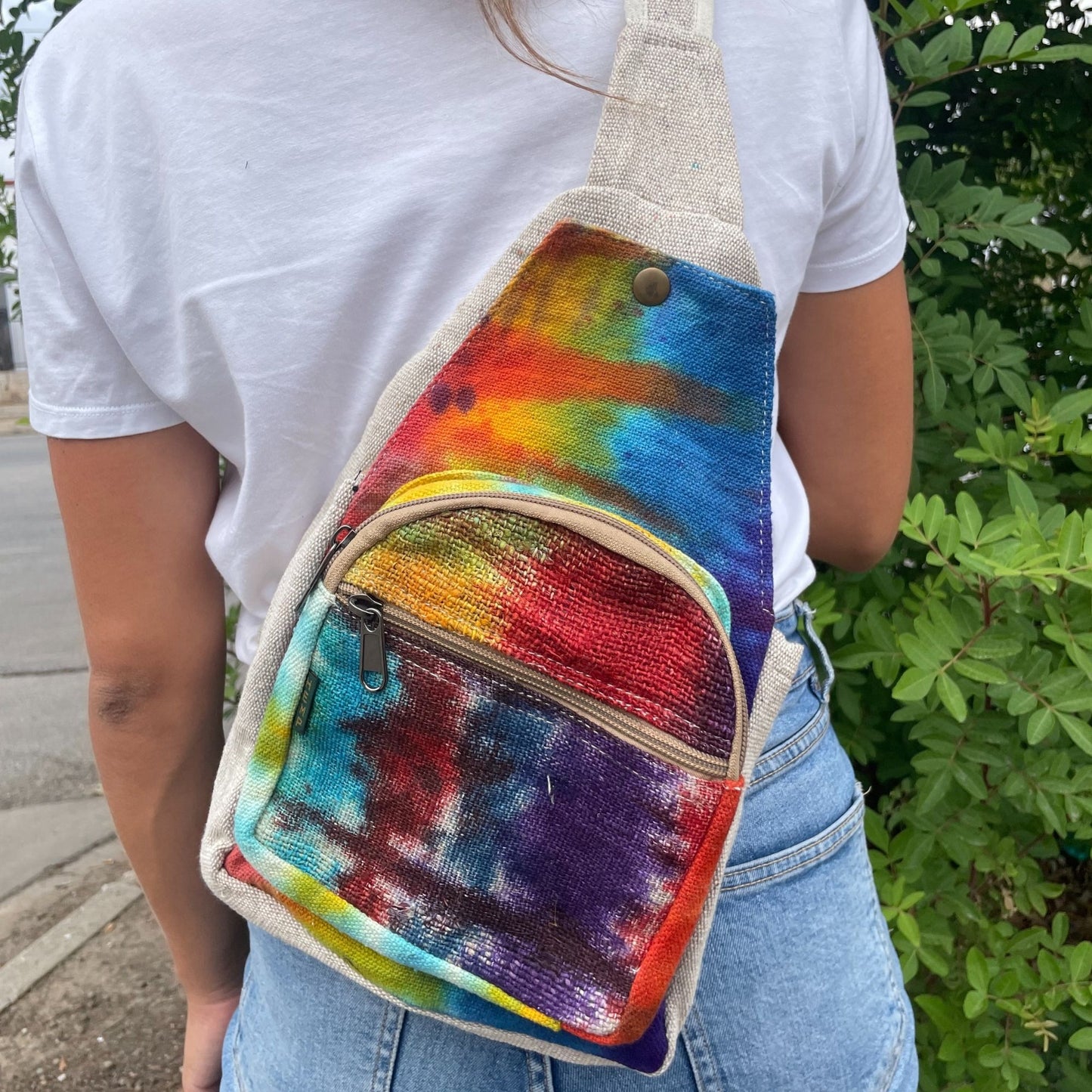 Bolso bandolera de cáñamo Tiedye