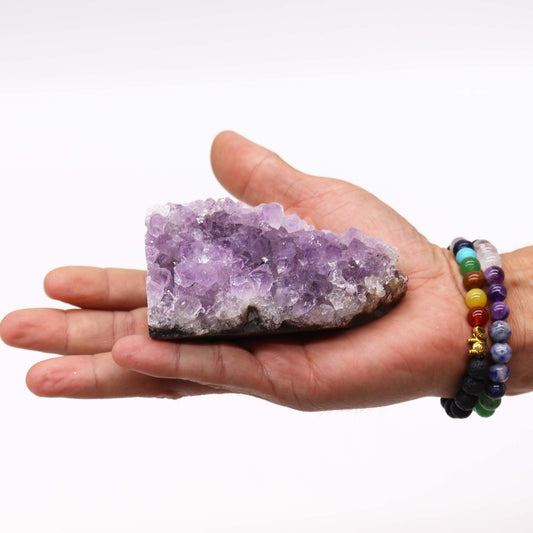 Mediana Piedra Racimo de amatista natural de alta calidad (aprox. 350-450 g, 7.5-10 cm) 