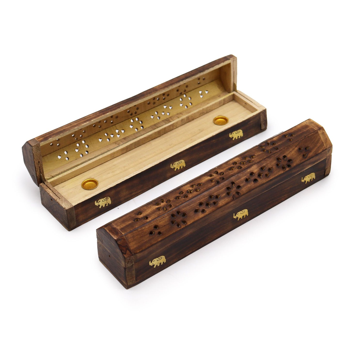 Cajas de humo de madera de mango natural